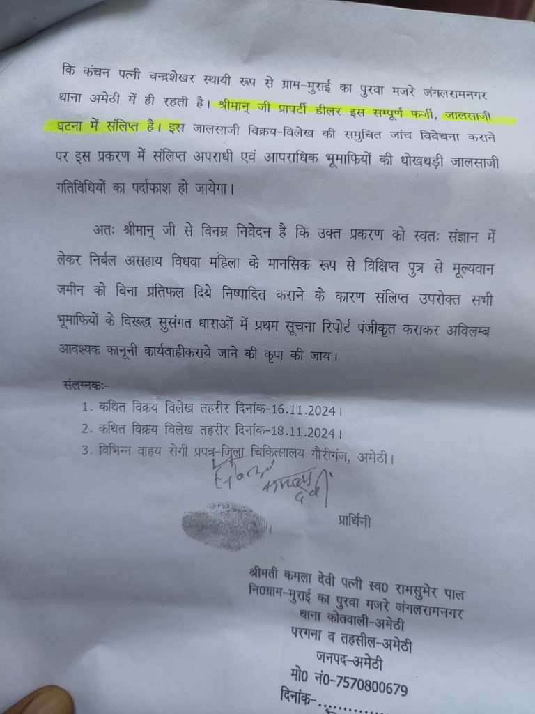 Amethi land mafia case