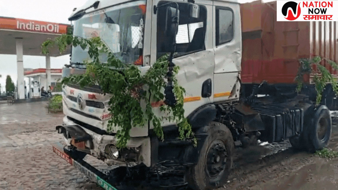 Three people including the tractor driver were injured in a head-on collision between a trailer and a tractor