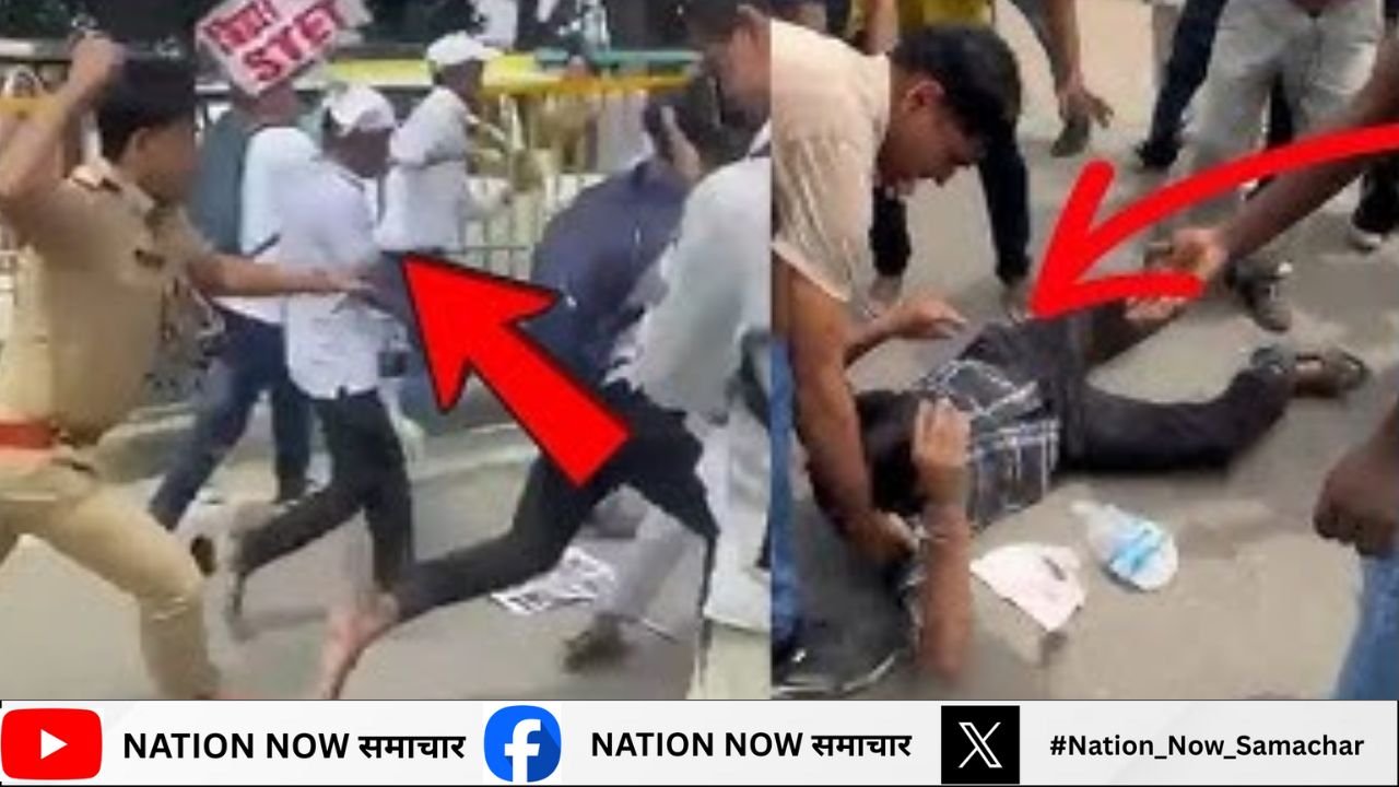 STET परीक्षा को लेकर प्रदर्शन कर रहे छात्रों पर पुलिस का लाठीचार्ज