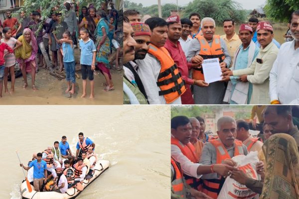 कानपुर देहात: मंत्री राकेश सचान ने भोगनीपुर के बाढ़ प्रभावित इलाकों का किया दौरा, राहत सामग्री वितरित