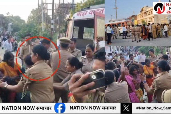 कन्नौज में महिलाओं ने थानाध्यक्ष को चप्पलों से पीटा, हंगामा