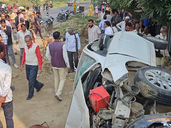 औरैया में तेज रफ्तार कार ने दो बाइक सवारों को रौंदा, डॉक्टर की मौके पर मौत – एक घायल