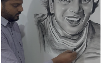 फिल्म अभिनेता धर्मेंद्र को अनोखा सलाम: अमरोहा के कलाकार ने कोयले से बनाया शानदार पोर्ट्रेट, दी भावपूर्ण श्रद्धांजलि