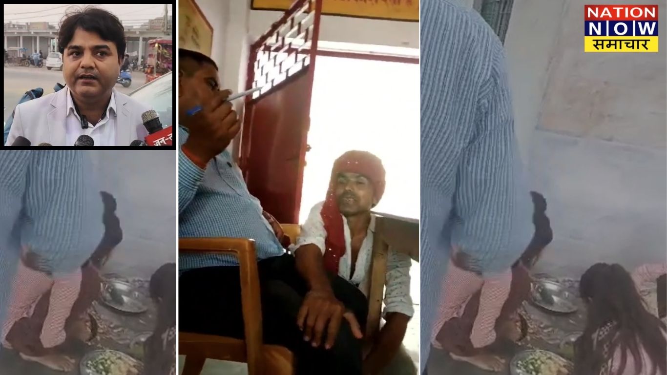 Teacher suspended in Mahoba for having his feet massaged in class and making girl students prepare mid-day meal